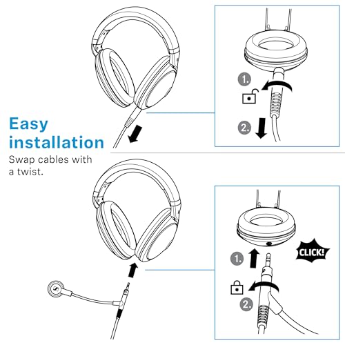 Sennheiser HD 500 BAM, Plug-in Boom Arm Mic for Gaming, Volume Controls