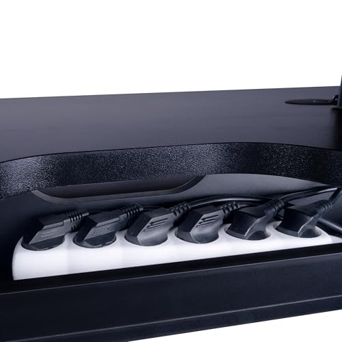 Glorious Sound Desk Compact Professional Studio Workstation with Pull-out Keyboard Compartment (Black) - color: Black