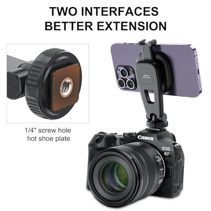 VRIG MG-03 Magnetic Phone Tripod Mount for iPhone and MagSafe Cases | 360° Rotation Cold Shoe, Camera Phone Mount Compatible with iPhone 17 16 15 14 13 12 Series, Phone Holder for Camera, Tripod - size: MG-03