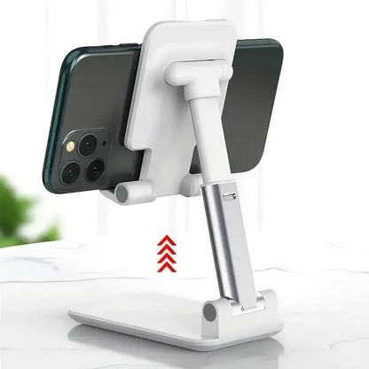 Cell Phone Folding Stand for Desk, Foldable Cell Phone Holder Mobile Stand Phone Dock, Multi-Angle Universal Adjustable Tablet Holder Compatible with Most Cellphone and Tablet(White) - color: White