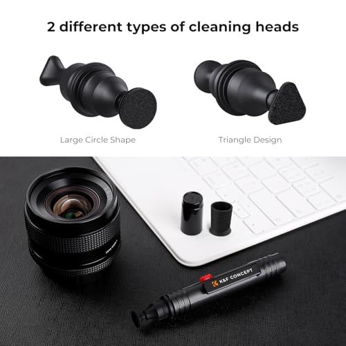 K&F CONCEPT Professional Lens Cleaning Pen with Soft Brush, Carbon Head Lens Cleaning Pen Compatible with Canon, Nikon, Pentax, Sony Digital Camera Cleaning,AR VR Glasses Cleaning