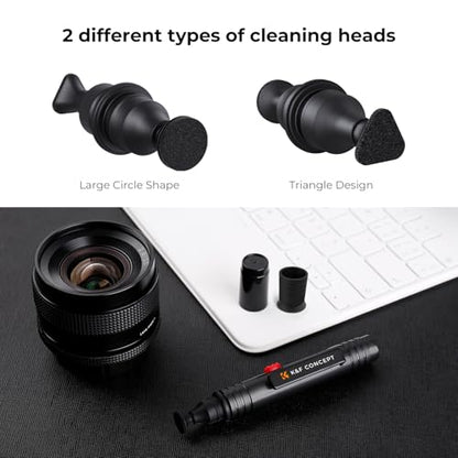 K&F CONCEPT Professional Lens Cleaning Pen*3 with Soft Brush, Carbon Head Lens Cleaning Pen Compatible with Canon, Nikon, Pentax, Sony Digital Camera Cleaning,AR VR Glasses Cleaning