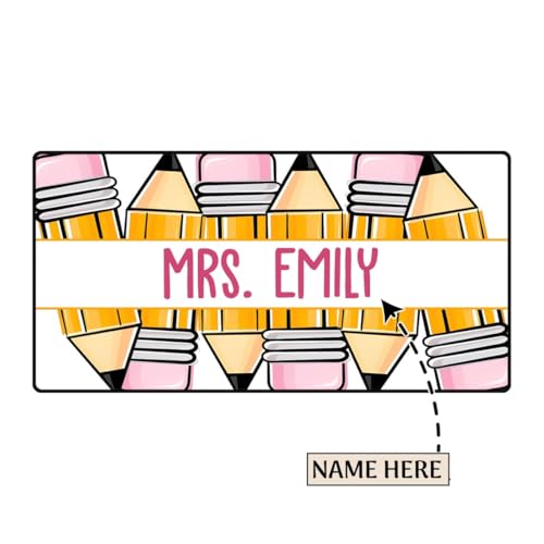 Teacher's Pencil Personalized Deskmat, Teacher Custom Name Mouse Pad, Teacher Appreciation Gift, Teacher Desk Decor, Back to School Gift Desk Mat for Teachers Mousepad with Names - style: Style 1