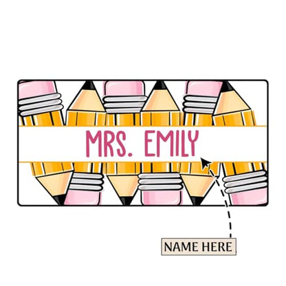 Teacher's Pencil Personalized Deskmat, Teacher Custom Name Mouse Pad, Teacher Appreciation Gift, Teacher Desk Decor, Back to School Gift Desk Mat for Teachers Mousepad with Names - style: Style 1
