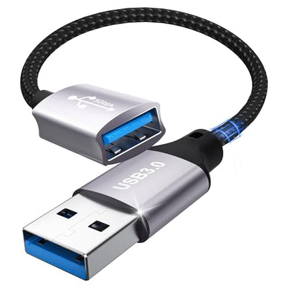 USB 3.0 Extension Cable 0.65ft,5Gbps USB extension Cable,A to A usb extension Cable for USB sticks,card readers,keyboards,printers,scanners,cameras,mice,headsets,usb hubs,printers,webcams,PS5/4