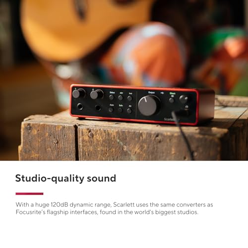 Focusrite Scarlett 2i2 Studio 4th Gen USB Audio Interface Bundle for the Songwriter with Condenser Microphone and Headphones for Recording, Streaming, and Podcasting - style: 2i2 Studio