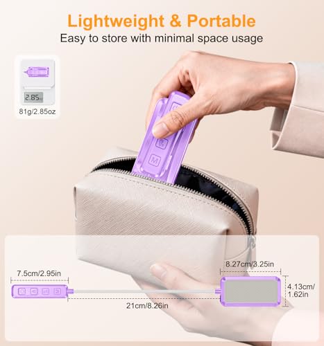 Gritin 2026 Gen 2 Book Light for Reading- 30 Eye Caring Full Spectrum LED | 5 Colors & 5 Brightness, Adjustable Wide/Narrow Beam, Upgrade 1500mAh Long-Lasting Rechargeable Clip on Light-Purple - color: Purple