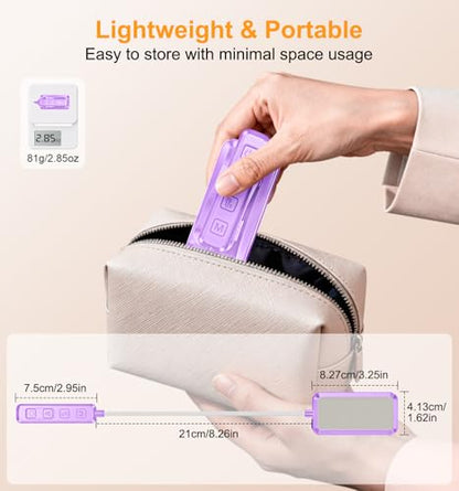 Gritin 2026 Gen 2 Book Light for Reading- 30 Eye Caring Full Spectrum LED | 5 Colors & 5 Brightness, Adjustable Wide/Narrow Beam, Upgrade 1500mAh Long-Lasting Rechargeable Clip on Light-Purple - color: Purple