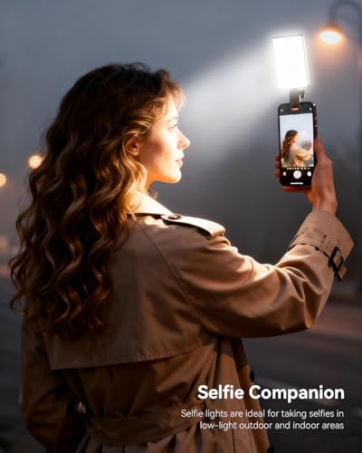 Selfie Light Ring Light for Phone: 90 LED Rechargeable iPhone Fill Lights, Ring Light for Camera Picture, Makeup Photo, Video Conferences, Laptop Use, Zoom Meetings, TikTok, Vlog Photography
