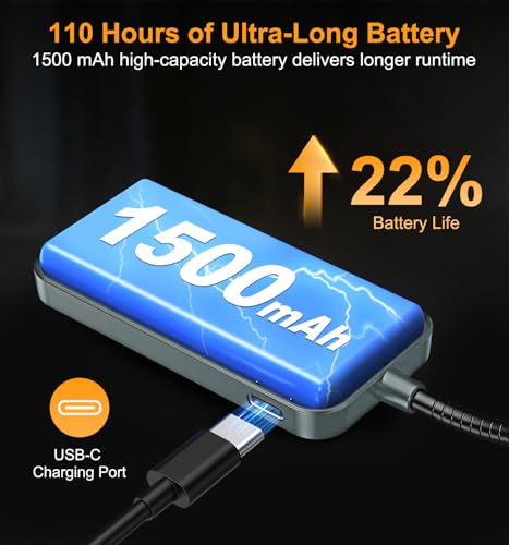 Gritin 2026 Gen 2 Book Light for Reading- 30 Eye Caring Full Spectrum LED | 5 Colors & 5 Brightness, Adjustable Wide/Narrow Beam, Upgrade 1500mAh Long-Lasting Rechargeable Clip on Light-Sea Blue - color: Sea Blue