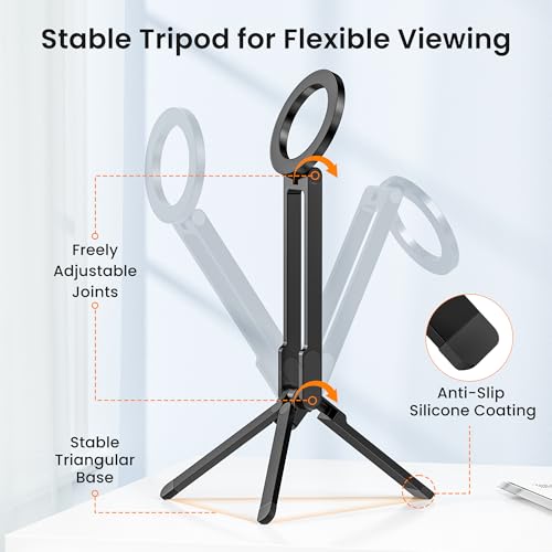 Itramax Magnetic Phone Tripod Stand,Foldable Pocket Cell Phone Mount,Adjustable Travel Gym Selfie Stick Mini Tripod Handle Desktop Stand for MagSafe iPhone 17 16 15 14 13 12 11& All Smartphones,Black - color: Black