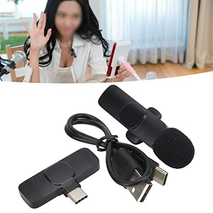 Cuifati Wireless Lavalier Microphone, Intelligent Noise Reduction with Clear Sound Quality, Strong Anti Interference, Lapel Clip Mic for Mobile Phones, Computers, Tablets (1)
