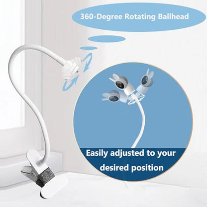 Baby Monitor Mount Holder Compatible with ARENTI 2K Alnanny A4/D3 and Other Baby Monitor Camera with 1/4" Threaded Hole, 16 inches Flexible Clip Mount, Baby Camera Mount Without Tools - color: Cream