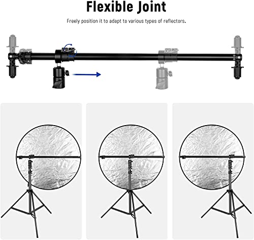 NEEWER Extendable Reflector Holder Arm, Photo Studio Telescopic 27.9” to 47.2” Boom Arm 360 Degree Swivel Reflector Bracket for Product and Portrait Photography, Ideal for Studio & Outdoor Photography - style: Reflector Holder
