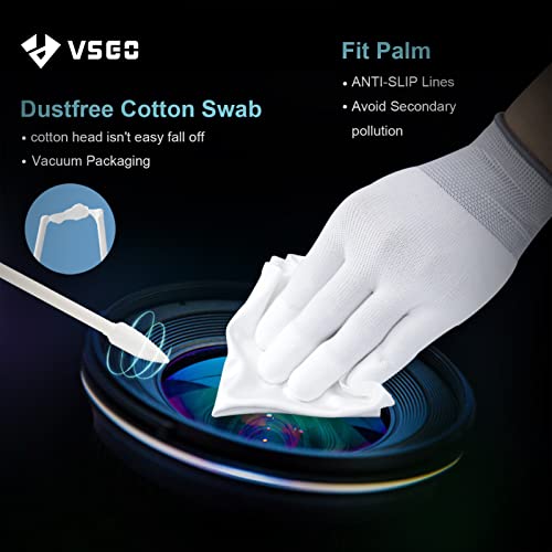 VSGO Professional Camera Cleaning Kit with Portable Bag Air Blower Lens Cleaning Pen Spray Cotton Swab Cloth Compatible with Canon, Nikon, Sony DSLR Cameras and Sensitive Electronics Bundle(VS-A3E)