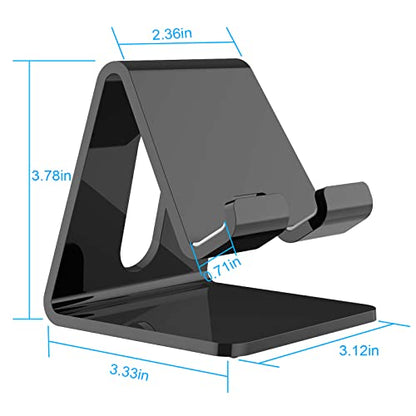 Crpich Acrylic Phone Stand, Ergonomic Design for Apple iPhone and Samsung Galaxy, Compatible with 4-8 Inch Screens, Black - color: 2-Black, size: 1 Pack
