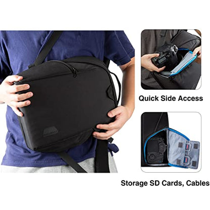 BAGSMART Small Camera Bag Backpack, DSLR SLR Camera Case Fits 13.3 Inch Laptop, Waterproof Photography Backpacks with Rain Cover Tripod Holder for Women Men, Black - color: Black, size: Small