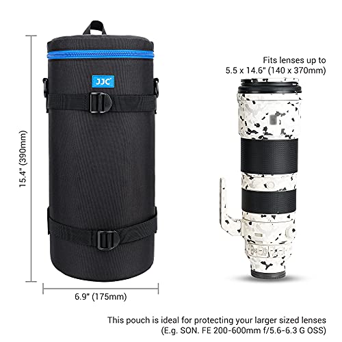 JJC Deluxe Lens Case Pouch Storage Bag for Canon RF 200-800mm f/6.3-9, Sony FE 200-600mm f/5.6-6.3, Nikkor Z 180-600mm f5.6-6.3 VR, Nikkor Z 600mm f6.3 VR Lens & More Lenses Below 5.5" x 14.6"(D x L) - size: XXXXXL