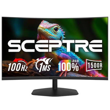 New! Sceptre Curved 24-inch Gaming Monitor 1ms 100Hz 1500R DisplayPort HDMI X2 Eye Care 100% sRGB Build-in Speakers, Machine Black 2026 (C248W-FW100T Series) - style: 24" Curved 100Hz DP HDMI 2025