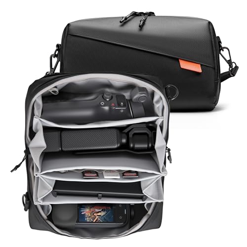 STARTRC VCR Carrying Travel Case for Insta 360 Luna Ultra Bag Accessories | Go Ultra X5 X4 Air Organizer Multilayer Storage Large Soft For DJI Osmo 360 Mobile8 7P Pocket 4 3 with Shoulder Strap