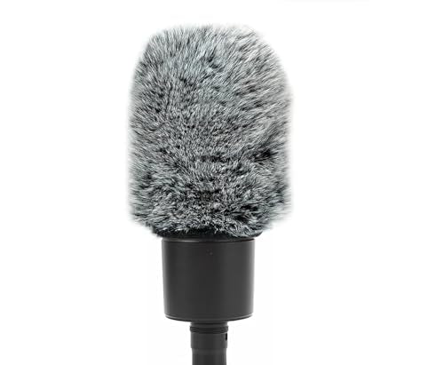 Pop Filter/Windscreen for Audio-Technica AT-2020 AT-2035 AT-2040 AT-2050 ATR2500 ATR2500X AT-4040 Microphones, Furry Mic Cover for Wind and Ambient Noise Reduction (Furry-BlackWhite) - color: Furry-BlackWhite