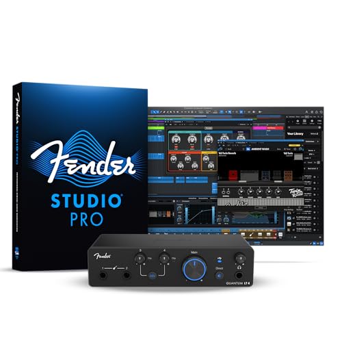 Fender Quantum LT 4 | 4x2 USB-C Audio Interface for Music Production, Dual MAX-HD Mic Preamps, Dual Instrument Inputs, Low-Latency Drivers, Loopback, Balanced Outputs, Headphone Amp, Mac & PC | 4-In/2-Out USB-C, Dual Hi-Z Instrument Inputs, Balanced Trs O