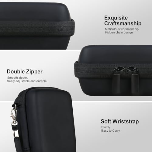 RAIALL Carrying Case for Canon PowerShot ELPH 360 HS A/IXY 650/ Canon IXUS 285 HS/Sony DSCW830/ CAMKORY/VAHOIALD Digital Camera, Vlogging Camera Travel Bag, Mesh Pocket for Batteries, Black - color: Black