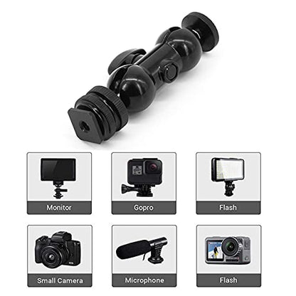 Cool Ballhead Multi-Function Double Ball Head with Cold Shoe Mount and 1/4" Screw for DSLR Cameras/Camcorders/Camera Cage/Monitor and LED Light