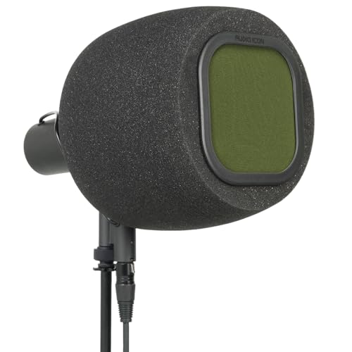 Soundbox 7B Top Address Recording Isolation Booth - Portable Microphone Shield with Replaceable Pop Filter for Studio Quality Vocals, Podcasting. Compatible with SM7B, MV7 (Olive Green Pop Filter) - color: Olive Green Pop Filter