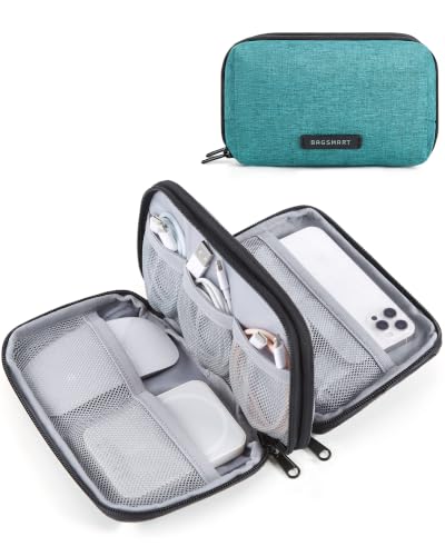 BAGSMART Electronics Organizer Travel Case, Cable Charger Cord Tech Organizer Pouch for Phone Charger Accessories, Bluish Green - color: 04-Bluish Green