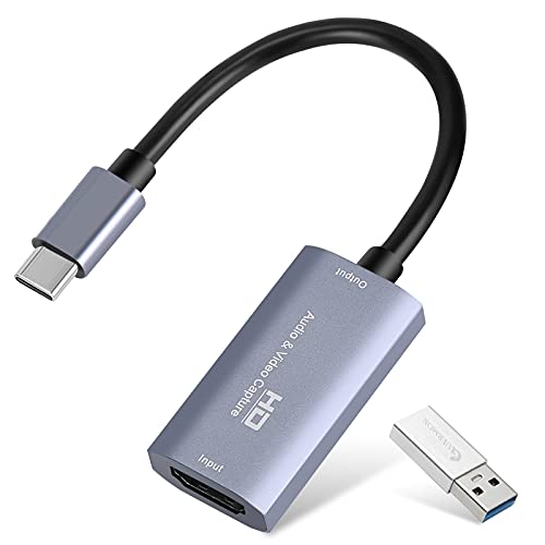 Guermok Video Capture Card, 4K USB3.0 HDMI to USB C Capture Card for Streaming, 1080P 60FPS, Compatible with iPad Mac OS Windows, Quest 3, OBS, PS5/4, Switch2/1, Xbox, Camera (Silver) - color: Silver