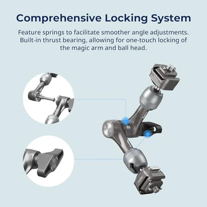 SMALLRIG 7" Rosette Magic Arm, HawkLock H21 Quick Release Structure, w 1/4"-20 Screws and Anti-Twist Pins, for Monitors, Lights, Max Load Cpacity 3.5kg - size: 7" (HawkLock)