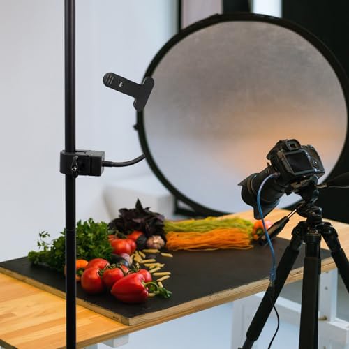 Reflector Holder, Bendable Gooseneck Photography Reflector Stand Clip for Photo Video Studio Outdoor Photography Backdrop, Diffuser, Lighting, Black