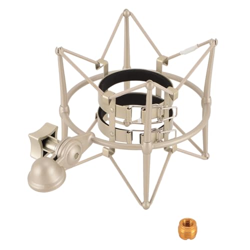 Tangxi 60MM Microphones Shock Mount, Gold, High Isolation, Anti Vibration, Spider Shockmount Stand for Microphones up to 60MM Diameter - color: Gold