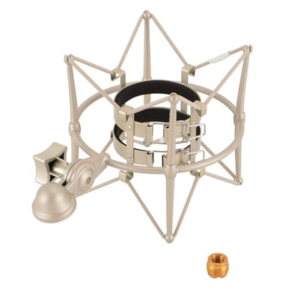 Tangxi 60MM Microphones Shock Mount, Gold, High Isolation, Anti Vibration, Spider Shockmount Stand for Microphones up to 60MM Diameter - color: Gold