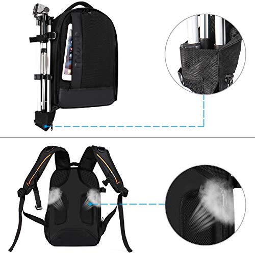 MOSISO Camera Backpack,DSLR/SLR/Mirrorless Photography Backpack Buffer Padded Shockproof Camera Bag with Customized Modular Inserts&Tripod Holder Compatible with Canon,Nikon,Sony etc, Black - color: Black