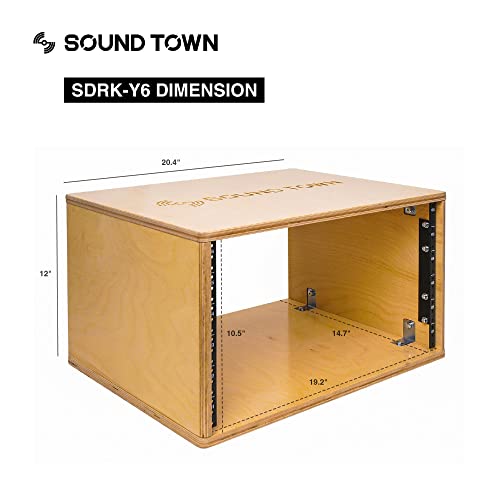 Sound Town DIY 6U Studio Rack with Solid Baltic Birch Plywood, Golden Oak, Assembly Required (SDRK-Y6) - color: Golden Oak, size: 6U