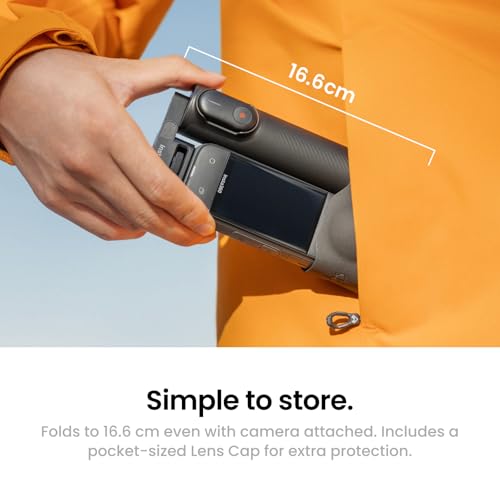 Insta360 Foldable 2-in-1 Selfie Stick Remote Kit with Invisible Stick, Built-in Tripod, Ideal for Vlogging, Hiking, Group Shots, Supports X5, X4 Air, X4, X3 Action Cameras