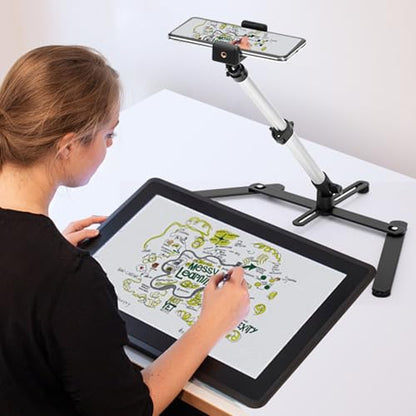 YIFMEIG Overhead Tripod for Mini Projector - Phone Holder,Camera Stand,Webcam,Stronger Support with Clip for Cookie Decorating,eaching Online Live Streaming and Showing 360° Rotation