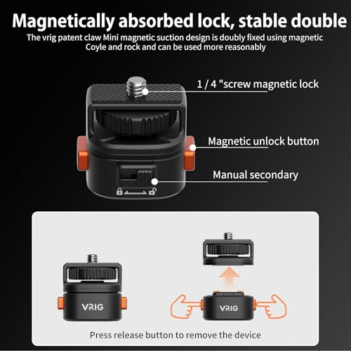 VRIG Claw Mini Quick Release Plate Tripod QR Camera Mount Adapter, Quick Setup Kit with 1/4'' Screw, for Quick Switching Between Action Cameras and Tripods/Monopods/Handles - size: 1/4 quick-release mount