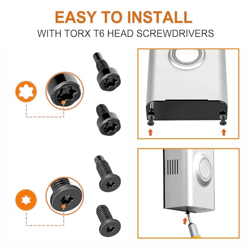 Video Doorbell Screws,Video Doorbell Replacement Screws- Fits All Video Doorbell Models (4Set /20pcs) (Black)