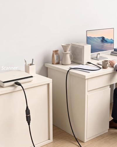 Meokse 25FT USB 3.0 Extension Cable - Compatible with Webcam, Camera, Phone, USB Hub, Mouse, Keyboard, Printer, Hard Drive, VR - color: 25FT/8M