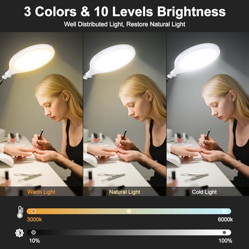 Ring Light for Streaming, 10'' Full Screen LED Ring Light for Desk with 360° Adjustable Arm, Video Conference Lighting for Zoom Meetings, Live Streaming, Podcast, Content Creator, TikTok, YouTube - size: 10" ring light