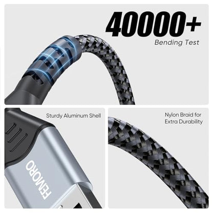 FEMORO Micro USB Cable 20 Ft, Extra Long MicroUSB Braided Charging Cord for PS4 Xbox Controller Old Kindle Android Phone Raspberry Pi 3 and More Micro-USB Devices - size: 20 Feet