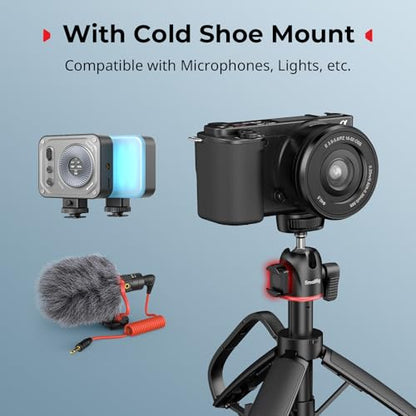 SMALLRIG Small Camera Tripod Selfie Stick, Extendable 8"-15" Mini Handheld Carabiner Tripod with Mantis Hook, 360° Ball Head, Cold Shoe Mount, 1/4"-20 Screw for DSLR, Adapter for DJI, for GoPro - 5285 - style: for camera