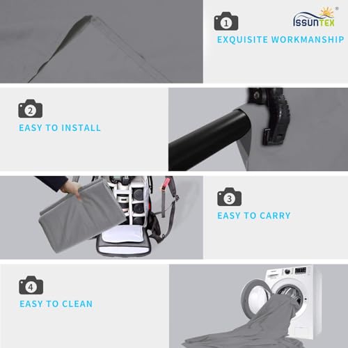 ISSUNTEX 9X15 ft Background Polester Backdrop, Photo Studio, Collapsible High Density Screen for Video Photography and Television-Gray - color: Gray