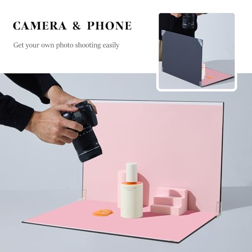 BEIYANG Photo Backdrop Board with 10PCS Background Paper, 16x11.5 Inch Pink & Purple Photo Background for Table Top Food, Product,Jewelry, Background Table Top Kit - Flat Lay Props