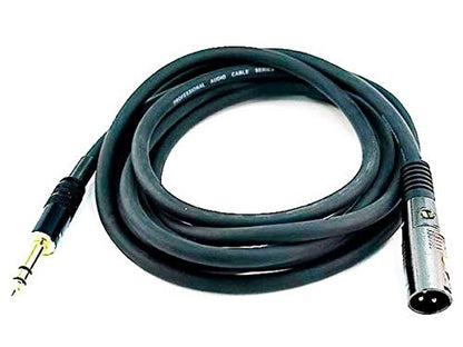 Monoprice XLR Male to 1/4-Inch TRS Male Cable - 15 Feet - Black, 16AWG, Gold Plated - Premier Series - size: 15Ft
