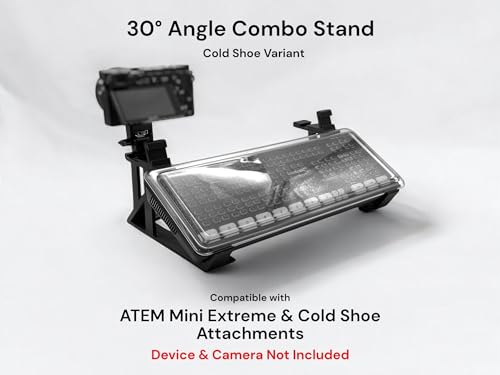 Combo Stand for ATEM Mini Extreme/Extreme ISO – 6 Cold Shoe Slots, Slip-On Design, Non-Slip Feet, Dust-Cover Compatible – Third-Party Accessory