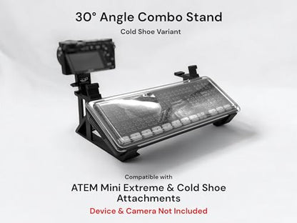 Combo Stand for ATEM Mini Extreme/Extreme ISO – 6 Cold Shoe Slots, Slip-On Design, Non-Slip Feet, Dust-Cover Compatible – Third-Party Accessory